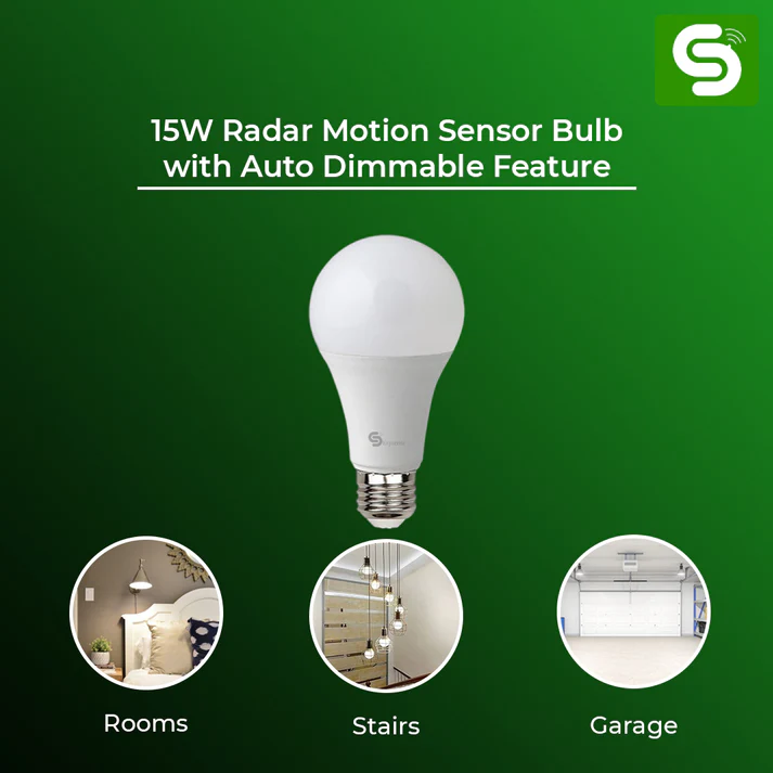 Motion Sensor Bulb E27 15W Dimmable - Image 6