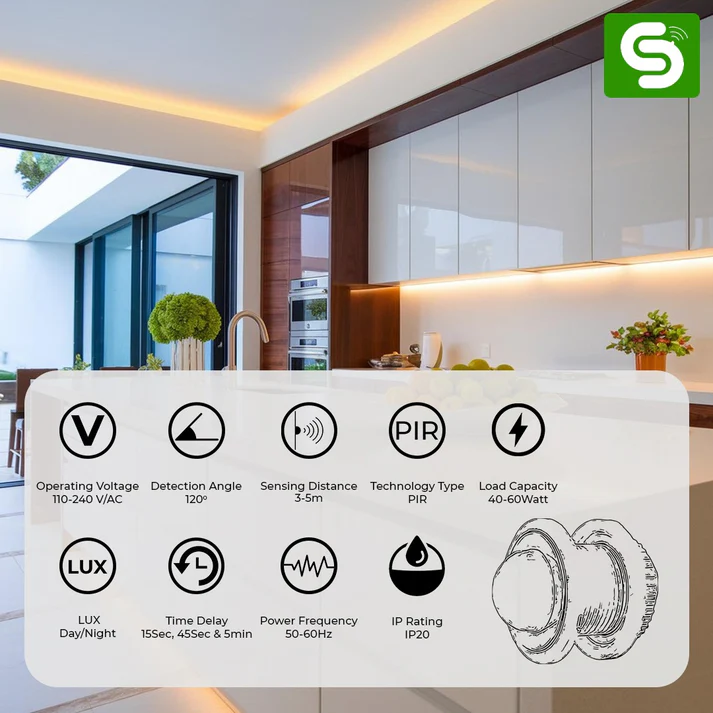 Adjustable Mini PIR Motion Sensor ESY-P08 - Image 2