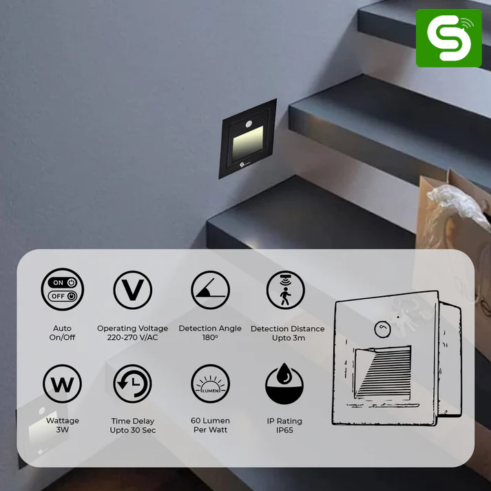 Motion Sensor Footlight PIR 3W - Image 2