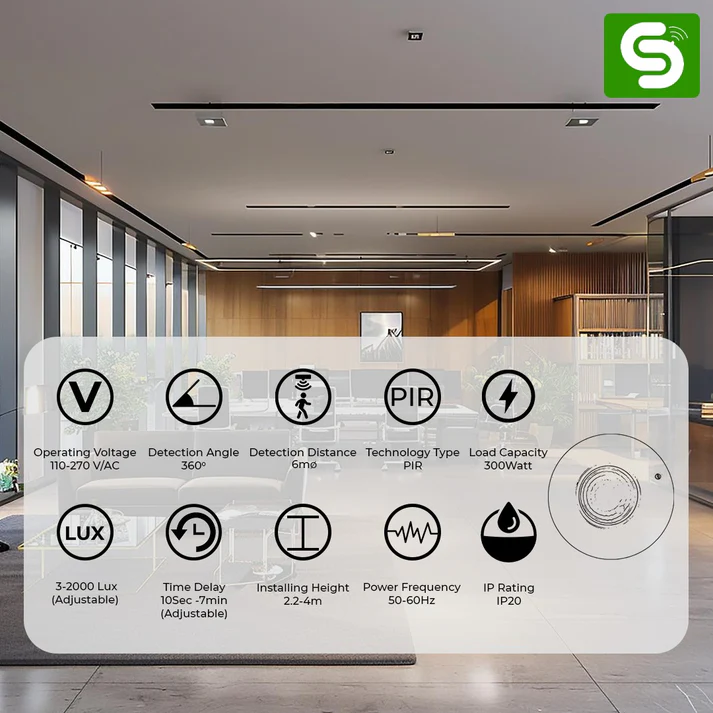 360° Ceiling-Mount PIR Motion Sensor P32 - Image 2