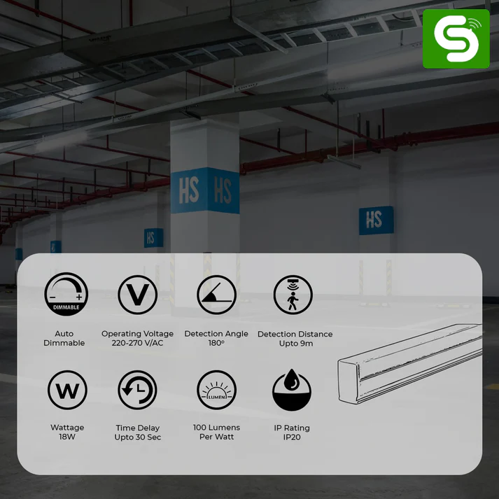 Motion Sensor Tubelight T5 18W Dimmable - Image 2