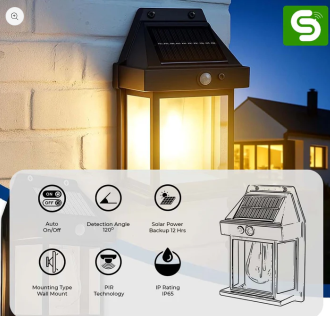 Motion Sensor Solar LED Light PIR Wall Mount - Image 2
